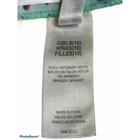 Breaking Wave Girls Green Blue Tankini Swimsuit 2 piece Girls Size 10 - Picture 4 of 4